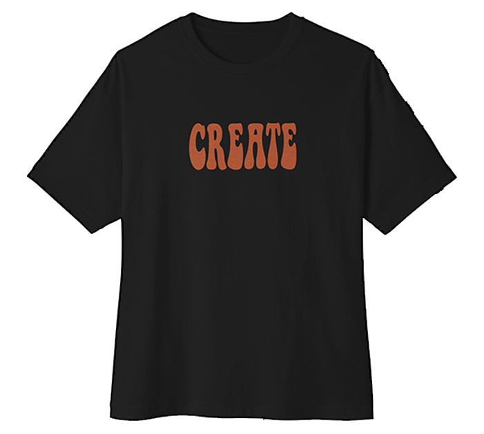 Retro 70s CREATE Wavy Text